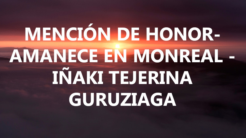 MENCIÓN DE HONOR - AMANECE EN MONREAL - IÑAKI TEJERINA GURUZIAGA2